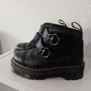 Dr. Martens Black Women's Boots with Buckle Accents